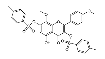 5-hydroxy-4',8-dimethoxy-3,7-bis(tosyloxy)flavone结构式