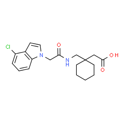 [1-({[(4-Chloro-1H-indol-1-yl)acetyl]amino}methyl)cyclohexyl]acetic acid结构式