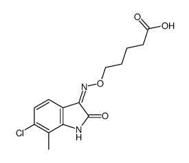 5-[(6-chloro-7-methyl-2-oxoindol-3-yl)amino]oxypentanoic acid Structure