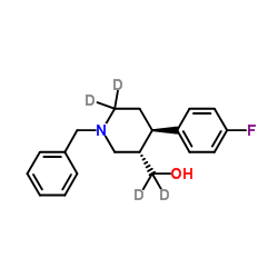 trans 1-Benzyl-4-(4-fluorophenyl)-3-piperidinemethanol-d4 Structure