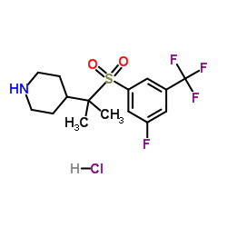 4-(2-{[3-Fluoro-5-(trifluoromethyl)phenyl]sulfonyl}-2-propanyl)piperidine hydrochloride (1:1) Structure