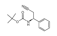 (S)-3-(N-tert-butoxycarbonylamine)-3-phenylpropanenitrile结构式