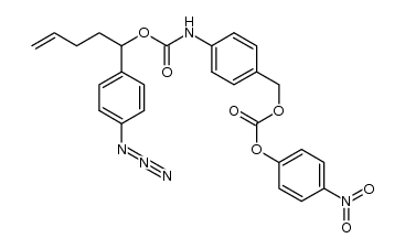 1-(4-azidophenyl)pent-4-en-1-yl (4-((((4-nitrophenoxy)carbonyl)oxy)methyl)phenyl)carbamate结构式