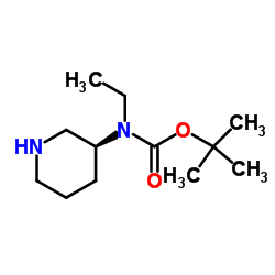 2-Methyl-2-propanyl ethyl[(3S)-3-piperidinyl]carbamate结构式