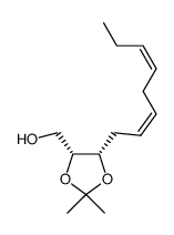 ((4R,5S)-2,2-dimethyl-5-((2Z,5Z)-octa-2,5-dien-1-yl)-1,3-dioxolan-4-yl)methanol结构式
