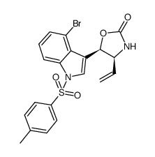 (4S,5R)-5-(4-bromo-1-tosyl-1H-indol-3-yl)-4-vinyloxazolidin-2-one Structure