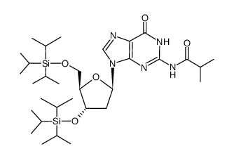 N2-Isobutyryl-3',5'-O-bis(triisopropylsilyl)-2'-deoxyguanosine结构式