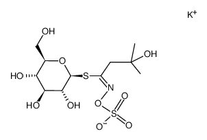 S-(β-hydroxy-N-sulfooxy-isovalerimidoyl)-1-thio-β-D-glucopyranose, potassium结构式