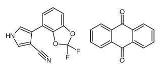 anthracene-9,10-dione,4-(2,2-difluoro-1,3-benzodioxol-4-yl)-1H-pyrrole-3-carbonitrile结构式