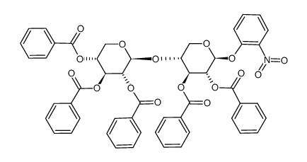 2-nitrophenyl O-(2,3,4-tri-O-benzoyl-β-D-xylopyranosyl)-(1(*)4)-2,3-di-O-benzoyl-β-D-xylopyranoside Structure