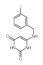 2,4(1H,3H)-Pyrimidinedione,6-[[(3-chlorophenyl)methyl]amino]- structure