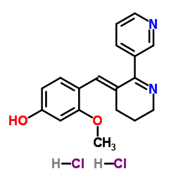 (E)-3-Methoxy-4-((2-(pyridin-3-yl)-5,6-dihydropyridin-3(4H)-ylidene)Methyl)phenol dihydrochloride结构式