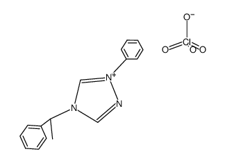 (R)-1-phenyl-4-(1-phenylethyl)-1,2,4-triazolium perchlorate结构式