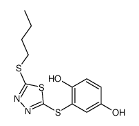 2-[(5-butylsulfanyl-1,3,4-thiadiazol-2-yl)sulfanyl]benzene-1,4-diol Structure