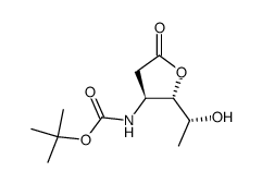 (3S,4S,5R)-3-(N-tert-butoxycarbonylamino)-5-dihydroxy-4-hexanolactone结构式