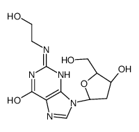 2-(2-hydroxyethylamino)-9-[(2R,4S,5R)-4-hydroxy-5-(hydroxymethyl)oxolan-2-yl]-3H-purin-6-one Structure
