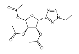 (3R,4R,5R)-5-(2-ethyl-2H-tetrazol-5-yl)tetrahydrofuran-2,3,4-triyl triacetate Structure