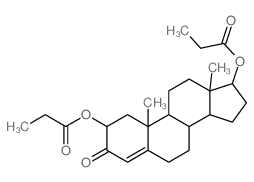 Androst-4-en-3-one,2,17-bis(1-oxopropoxy)-, (2a,17b)- (9CI) structure