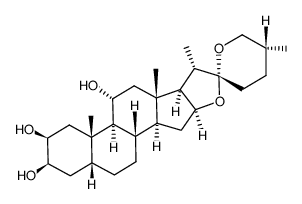 (25R)-5β-Spirostane-2β,3β,11α-triol Structure