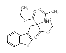 2-乙酰氨基-2-(苯并[b]噻吩-3-基甲基)丙二酸二乙酯结构式