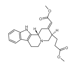 (+) methyl 3-[1,2,3,4,6,7,12,12bα-octahydro-2-[(methoxycarbonyl)methylene]indolo[2,3-a]quinolizin-3α-yl]propionate结构式