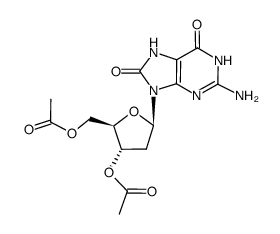 3',5'-di-O-acetyl-8-oxo-7,8-dihydro-2'-deoxyguanosine结构式