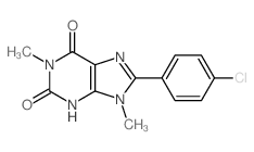 1H-Purine-2,6-dione,8-(4-chlorophenyl)-3,9-dihydro-1,9-dimethyl-结构式