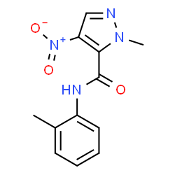 1-Methyl-N-(2-methylphenyl)-4-nitro-1H-pyrazole-5-carboxamide structure