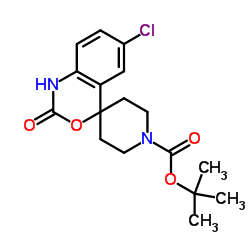 6-Chloro-1,2-dihydro-2-oxospiro[4H-3,1-benzoxazine-4,4'-piperidine]-1'-carboxylic acid tert-butyl ester Structure