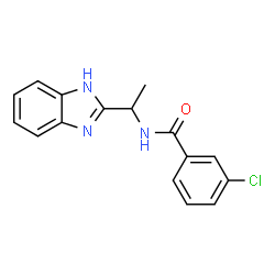 N-[1-(1H-1,3-BENZIMIDAZOL-2-YL)ETHYL]-3-CHLOROBENZENECARBOXAMIDE structure