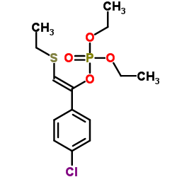 (Z)-1-(4-Chlorophenyl)-2-(ethylsulfanyl)vinyl diethyl phosphate结构式