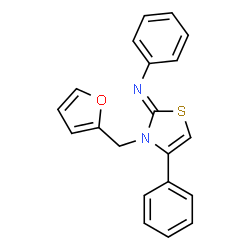 N-(3-(2-furylmethyl)-4-phenyl-1,3-thiazol-2(3H)-ylidene)-N-phenylamine Structure