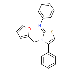 N-(3-(2-furylmethyl)-4-phenyl-1,3-thiazol-2(3H)-ylidene)-N-phenylamine结构式