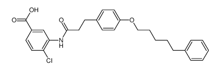 4-chloro-3-[3-(4-(5-phenylpentyloxy)phenyl)propanoylamino]benzoic acid Structure