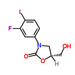 (5r)-3-(3-fluoro-4-iodophenyl)-5-hydroxymethyloxazolidin-2-one Structure