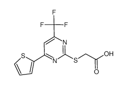 2-((4-(thiophen-2-yl)-6-(trifluoromethyl)pyrimidin-2-yl)thio)acetic acid结构式