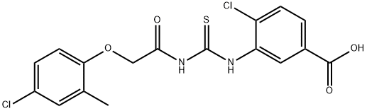 4-chloro-3-[[[[(4-chloro-2-methylphenoxy)acetyl]amino]thioxomethyl]amino]-benzoic acid结构式