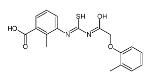 2-METHYL-3-[[[[(2-METHYLPHENOXY)ACETYL]AMINO]THIOXOMETHYL]AMINO]-BENZOIC ACID structure