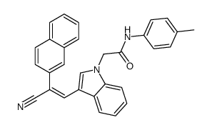 2-[3-(2-cyano-2-naphthalen-2-ylethenyl)indol-1-yl]-N-(4-methylphenyl)acetamide Structure