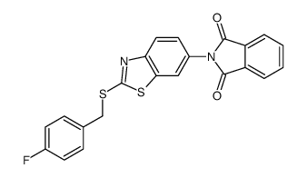 2-[2-[(4-fluorophenyl)methylsulfanyl]-1,3-benzothiazol-6-yl]isoindole-1,3-dione Structure