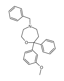 4-benzyl-7-(3-methoxy-phenyl)-7-phenyl-[1,4]oxazepane结构式
