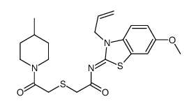 N-(6-methoxy-3-prop-2-enyl-1,3-benzothiazol-2-ylidene)-2-[2-(4-methylpiperidin-1-yl)-2-oxoethyl]sulfanylacetamide Structure