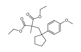 2-[1-(4-Methoxy-phenyl)-cyclopentylmethyl]-2-methyl-malonic acid diethyl ester Structure