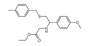 rac-[1-(4-methoxyphenyl)-2-(4-methylbenzylsulfanyl)ethylamino]acetic acid ethyl ester Structure