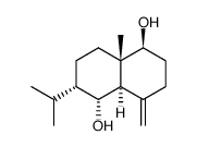 (1R,8aα)-Decahydro-4aβ-methyl-8-methylene-2α-isopropylnaphthalene-1α,5β-diol结构式