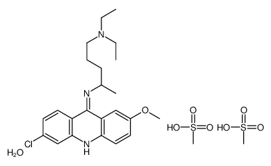 4-N-(6-chloro-2-methoxyacridin-9-yl)-1-N,1-N-diethylpentane-1,4-diamine,methanesulfonic acid,hydrate结构式