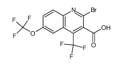 2-bromo-6-trifluoromethoxy-4-(trifluoromethyl)quinoline-3-carboxylic acid Structure