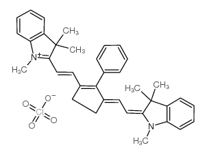 1,3,3-trimethyl-2-(2-(2-phenyl-3-(2-(1,3,3-trimethyl-1h-2(3h)- indolidene)ethylidene)-1-cyclopentenyl)ethenyl)-3h-indolium perchlorate Structure