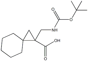 1-(((tert-butoxycarbonyl)amino)methyl)spiro[2.5]octane-1-carboxylic acid Structure