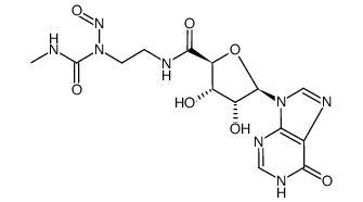 (2S,3S,4R,5R)-3,4-dihydroxy-N-(2-(3-methyl-1-nitrosoureido)ethyl)-5-(6-oxo-1,6-dihydro-9H-purin-9-yl)tetrahydrofuran-2-carboxamide Structure